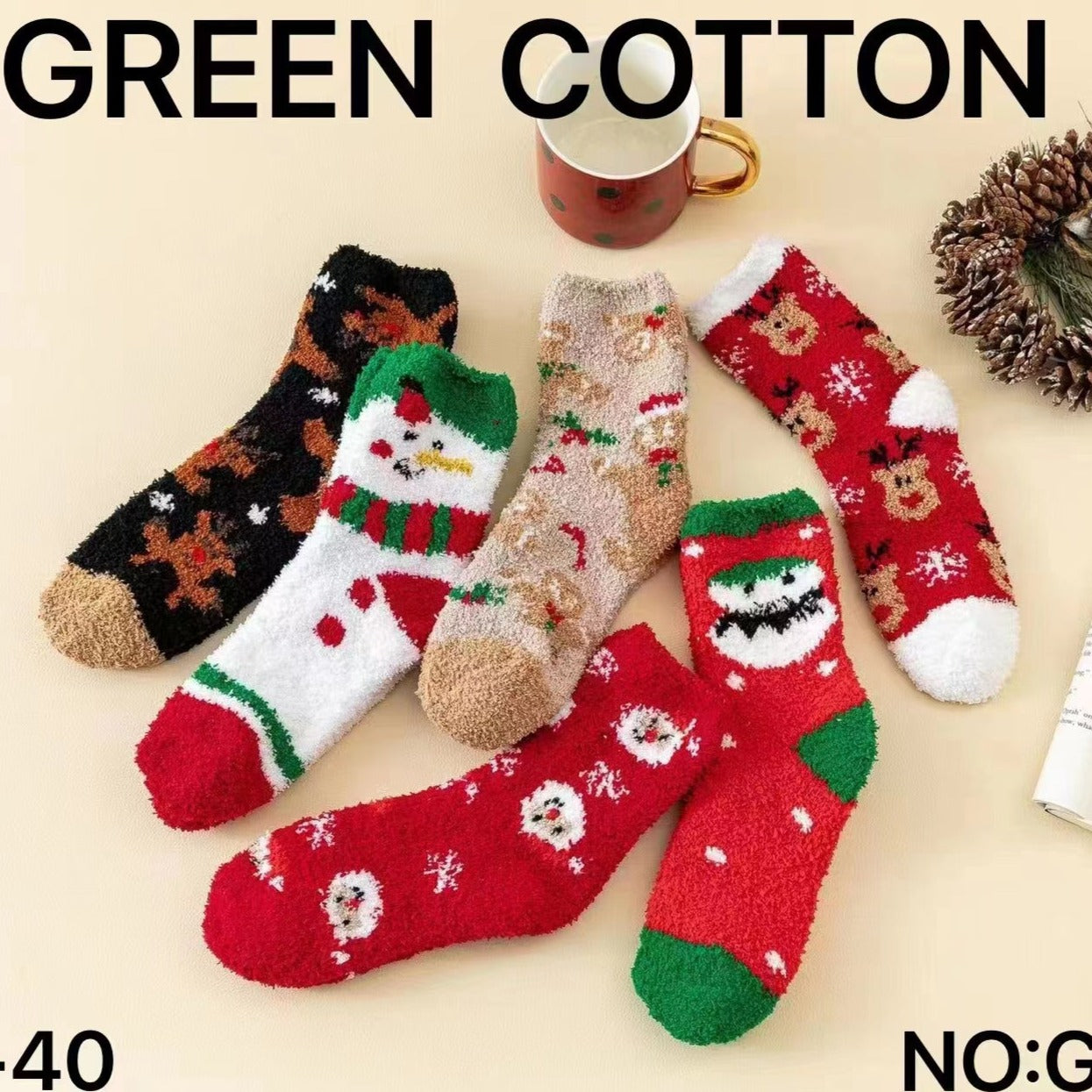 Green Cotton Pack 12 Calcetines sin goma de descanso transpirables  deportivos para hombre y mujer algodón TALLA 40-46